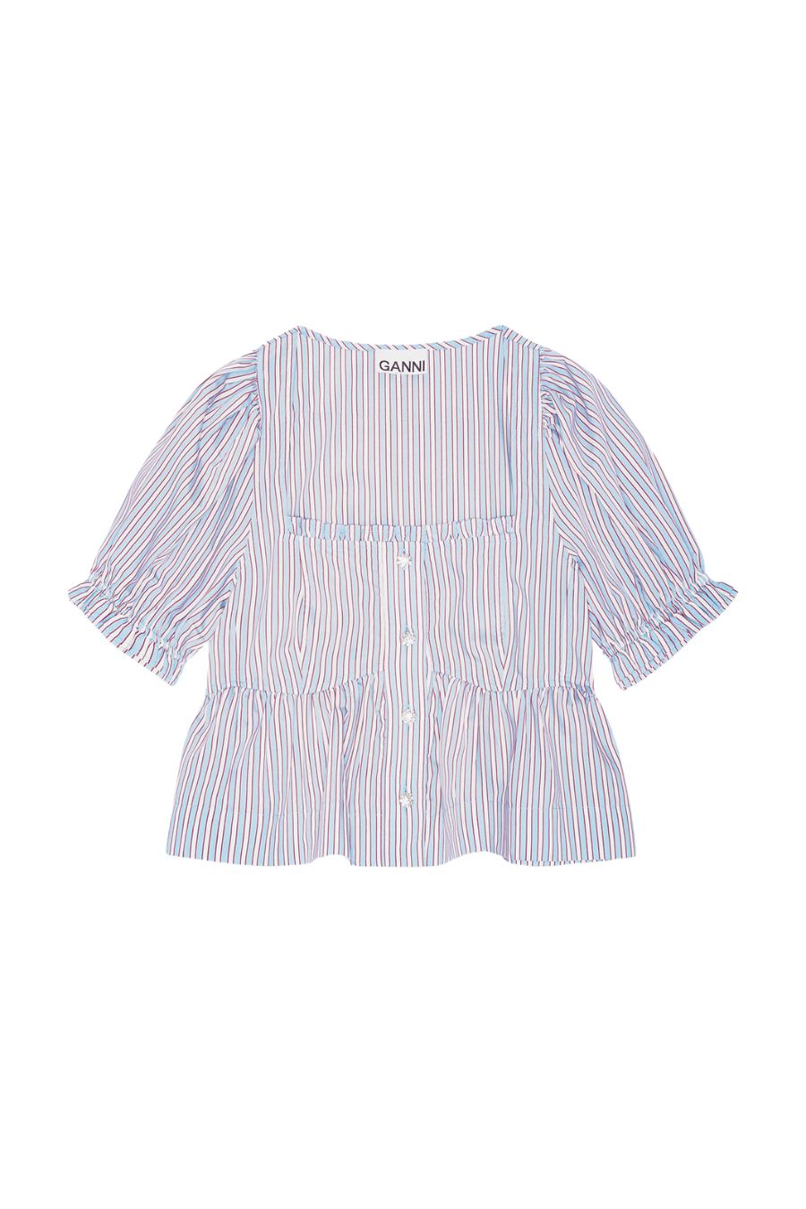 Candy Striped Blouse in Soft Chambray