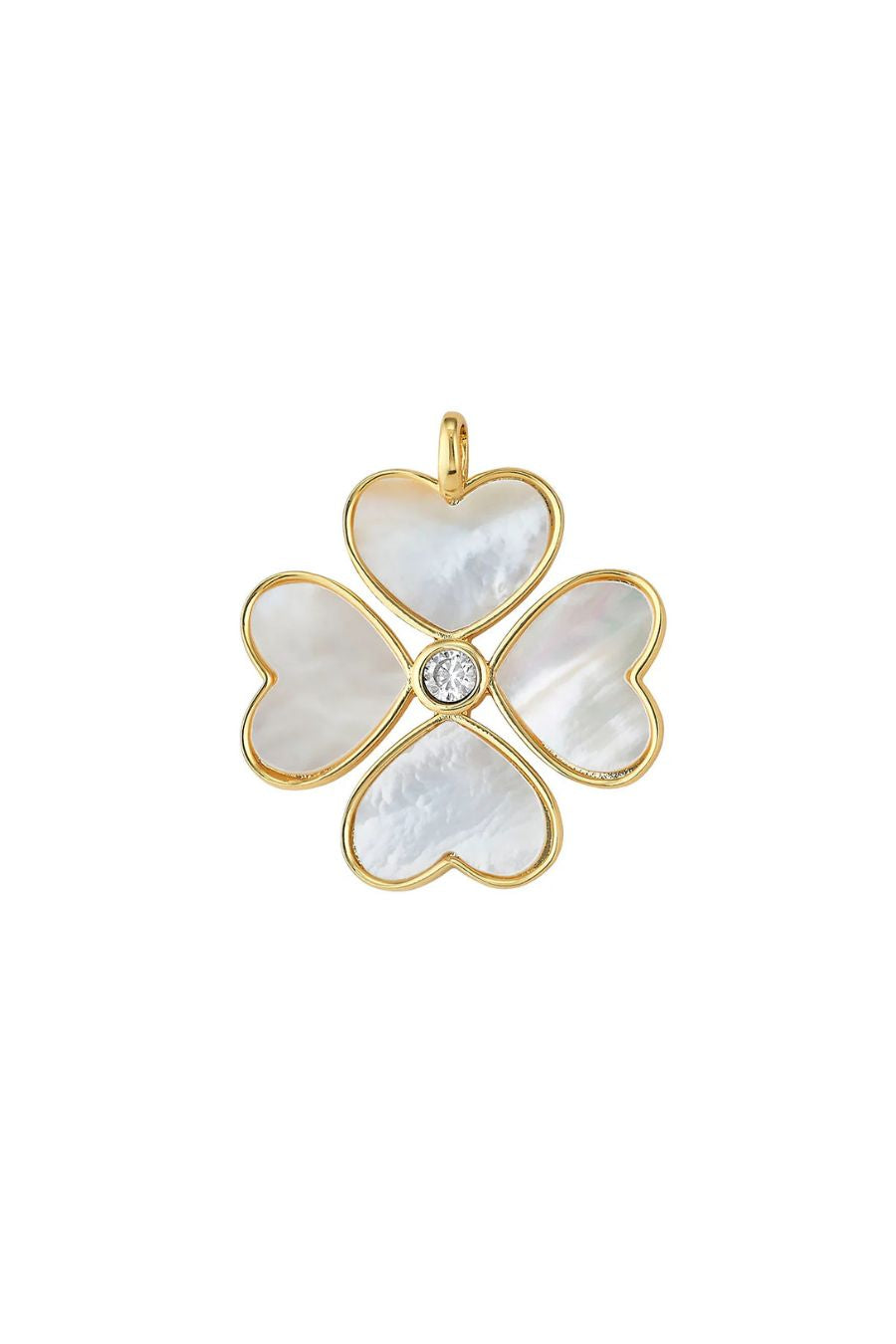 Heart Clover Charm White