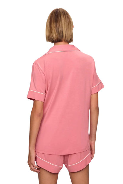 Gisele TENCEL™ Modal Relaxed Short PJ Set in Sunkissed Coral/Ivory