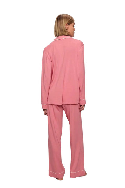 Gisele TENCEL™ Modal Long PJ Set in Sunkissed Coral/Ivory