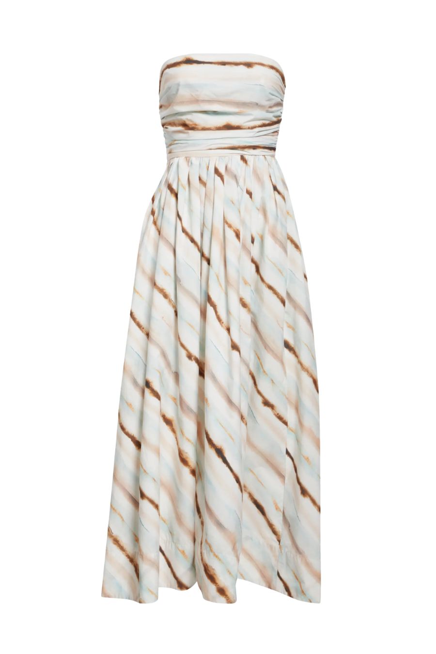 Tara Striped Strapless Midi Dress