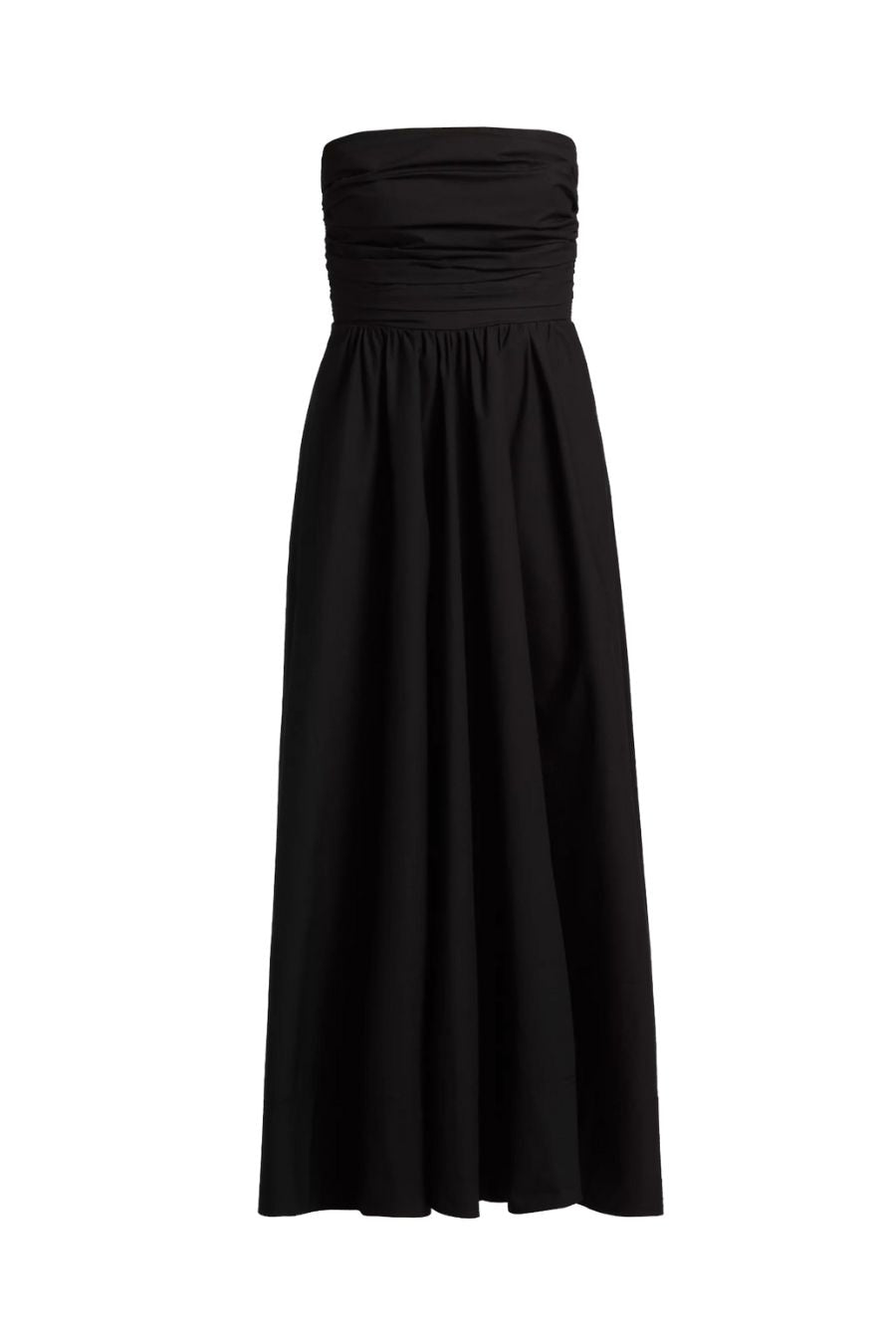 Tate Strapless Midi Dress in Black
