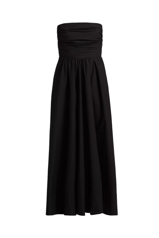 Tate Strapless Midi Dress in Black