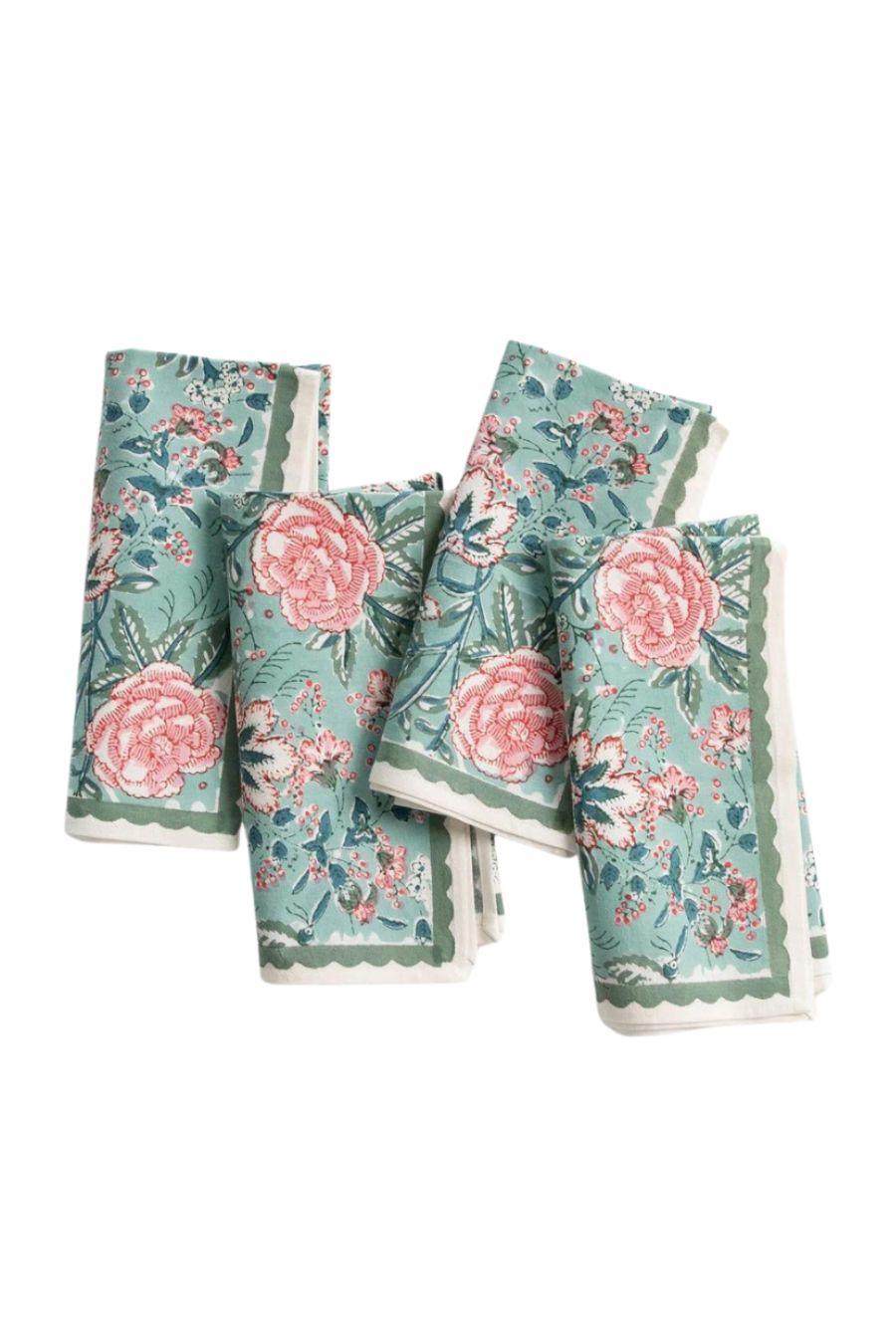 Butterfly Garden Aqua & Rose Napkin | Set of 4
