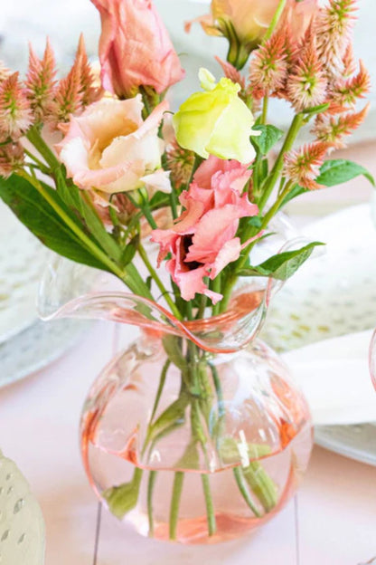 Hibiscus Glass Pink Bud Vase