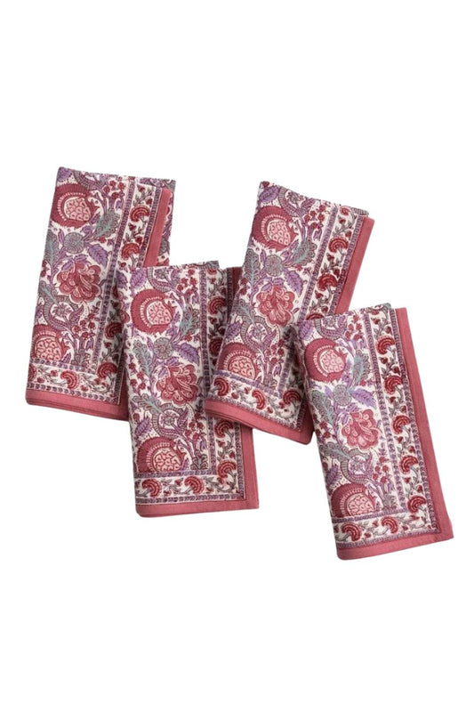 Bohemian Floral Dusty Rose Napkin | Set of 4