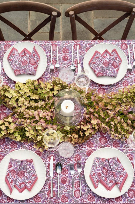 Bohemian Floral Dusty Rose Napkin | Set of 4
