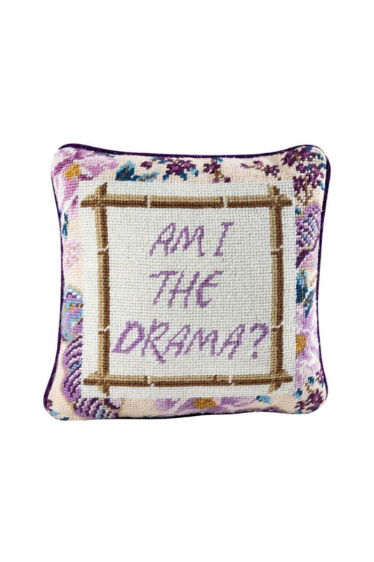 Drama Needlepoint Pillow