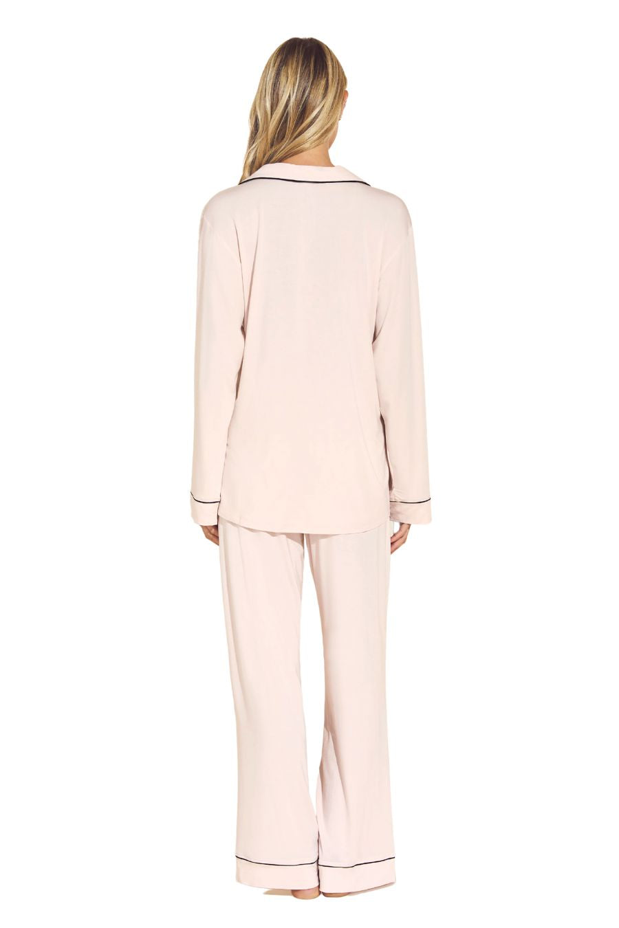 Gisele TENCEL™ Modal Long PJ Set in Sorbet Pink/Black