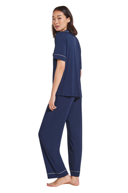 Gisele TENCEL™ Modal Short Sleeve & Pant PJ Set in Navy/Ivory