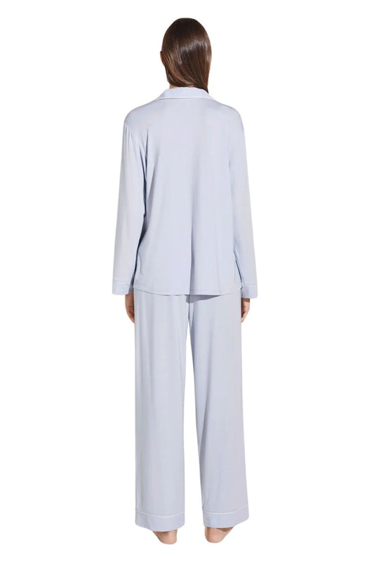Gisele TENCEL™ Modal Long PJ Set in Ice Blue/Ivory