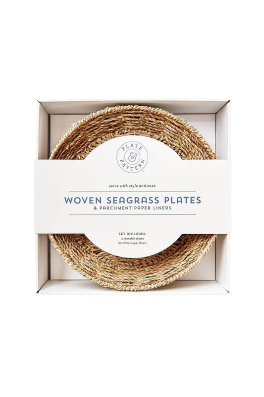 Woven Seagrass Plates S/4