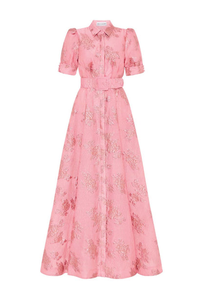 Annette Button Down Gown in Pink