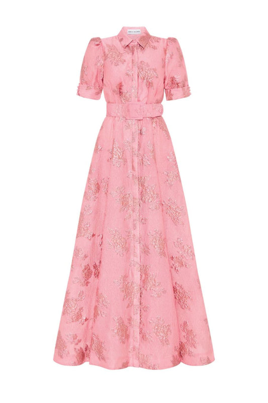 Annette Button Down Gown in Pink