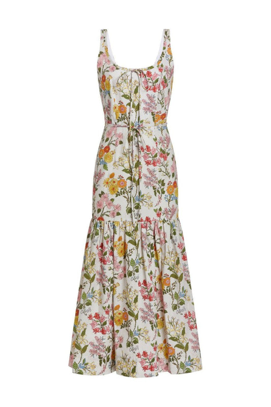 Double Drawstring Dress in Multi Floral