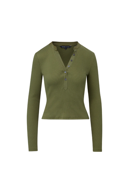 Jocelyn Henley Shirt in Stone Army