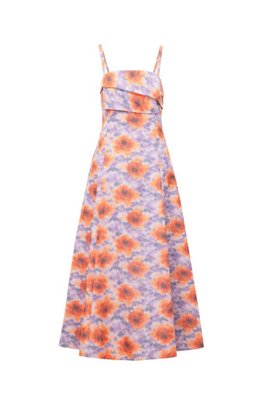 Meredith Dress in Orchid Apricot Multi