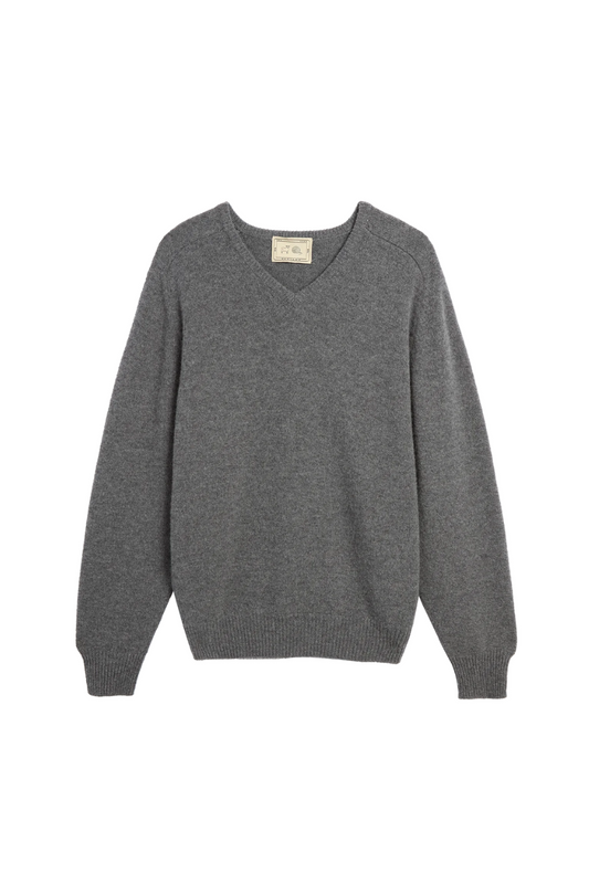 Jovie Cashmere Sweater in Dark Heather Grey