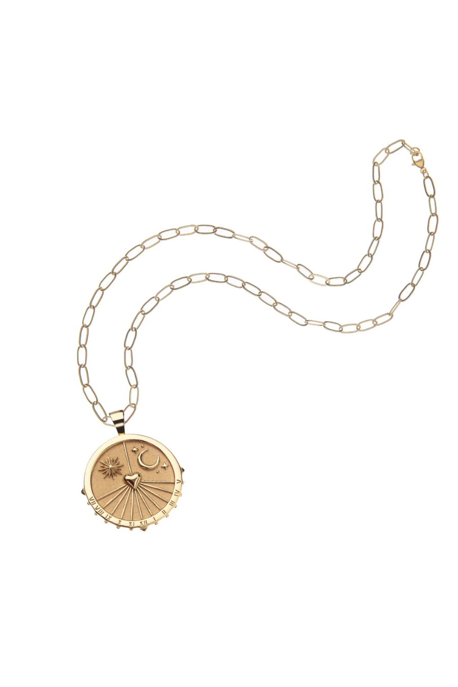 FOREVER Sundial Pendant Coin Necklace