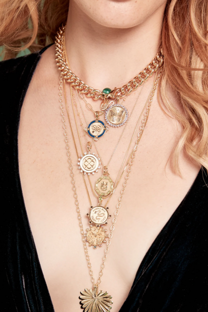 FOREVER Petite Embellished Coin Necklace