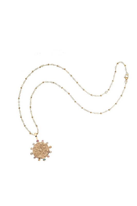 HOPE Petite Embellished Coin Necklace