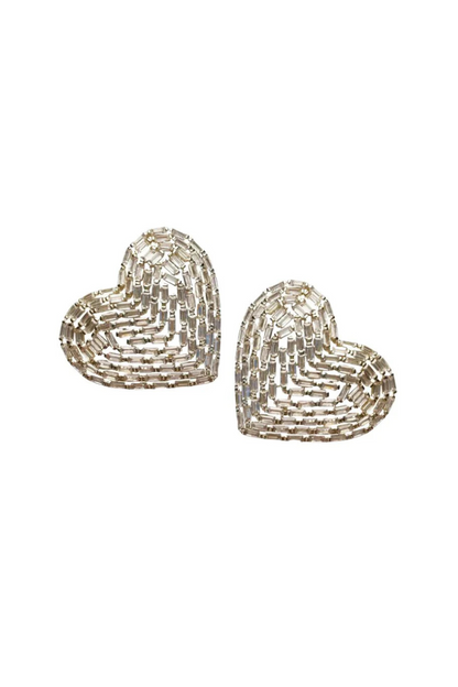 Petite Embellished Coeur Studs
