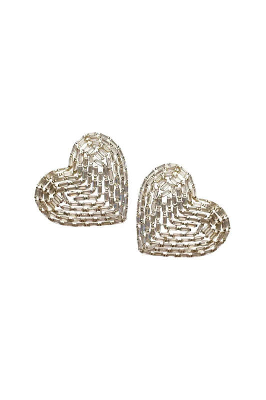 Petite Embellished Coeur Studs