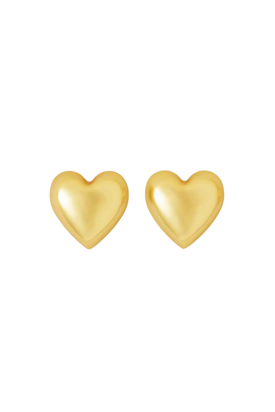 The Puffy Heart Gold Stud Earrings