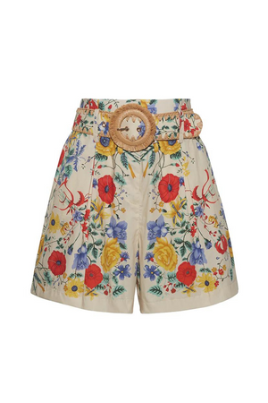 Palmer Shorts in Flora Scarf Turtledove