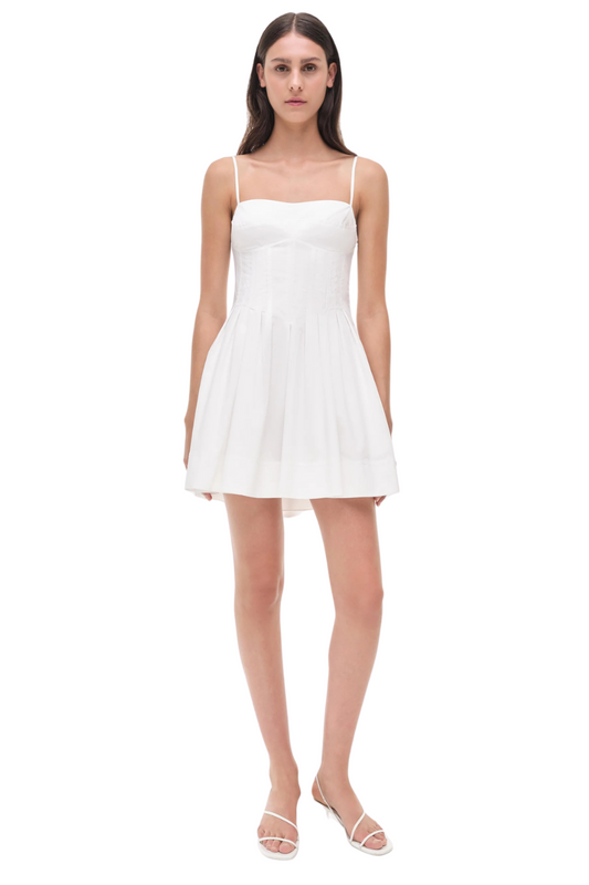 Kitt Cotton Mini Dress in White
