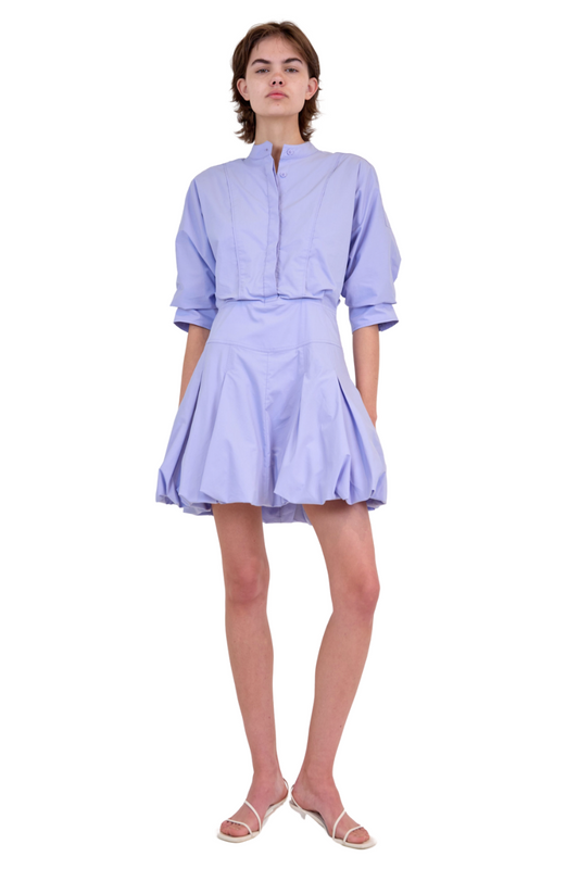 Effie Bubble Mini Dress in French Blue