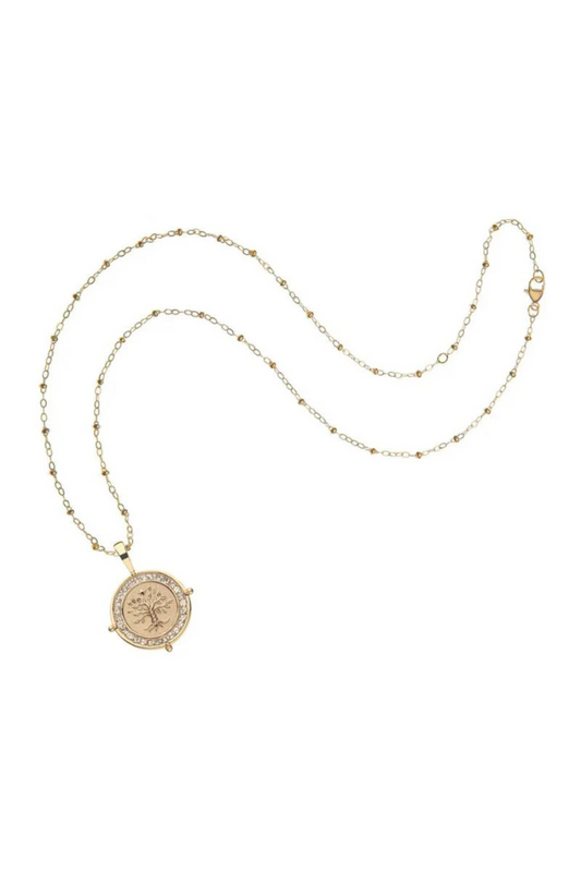 FAITH Petite Embellished Coin Necklace