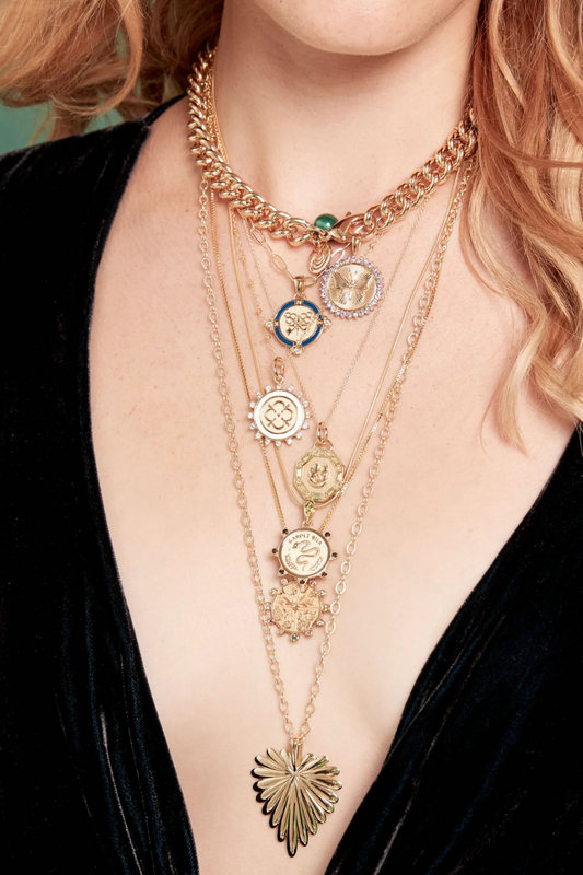 LOVE Petite Embellished Coin Necklace