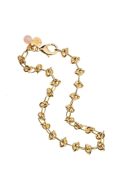 In a Knot Chain with Rose Quartz Bead