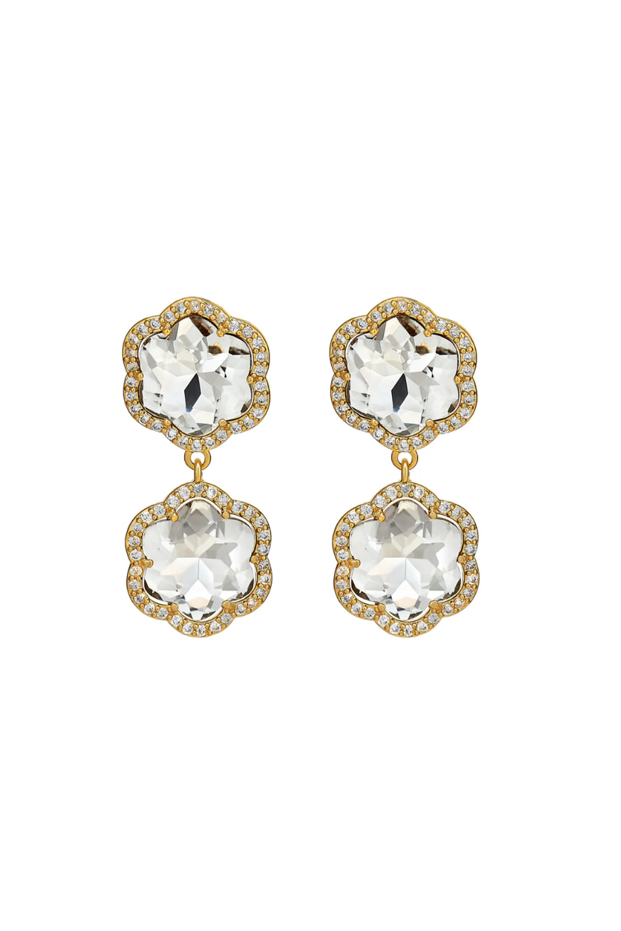 Crystal Flower Drop Earring