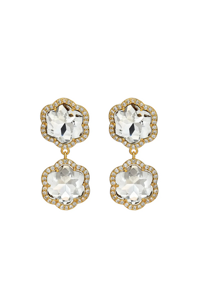 Crystal Flower Drop Earring