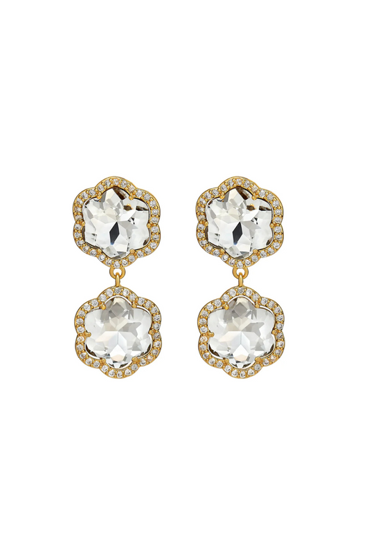 Crystal Flower Drop Earring