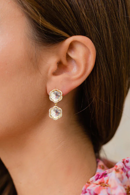 Crystal Flower Drop Earring