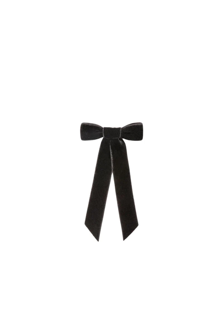 Velvet Bow Barrette in Black