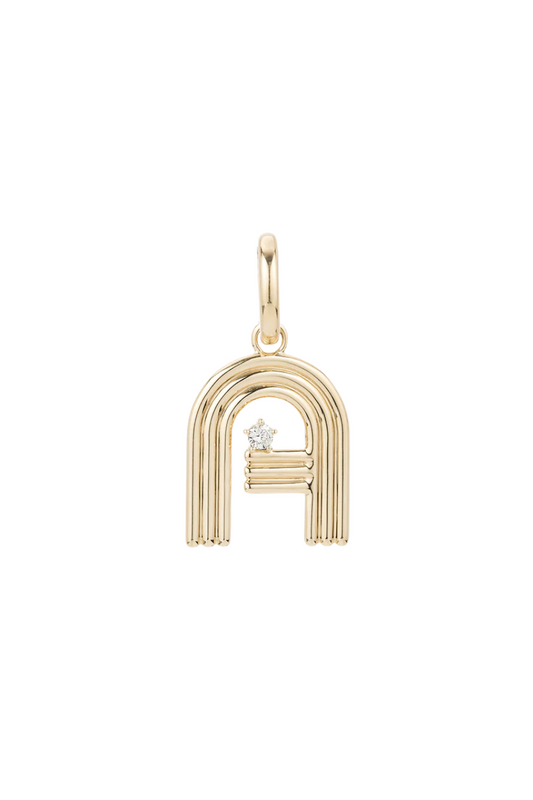 Groovy Diamond A Initial Hinged Charm