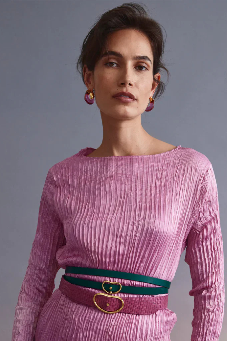 Wide Georgia Belt in Flamingo Weave