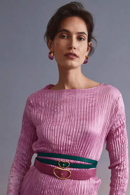 Wide Georgia Belt in Flamingo Weave