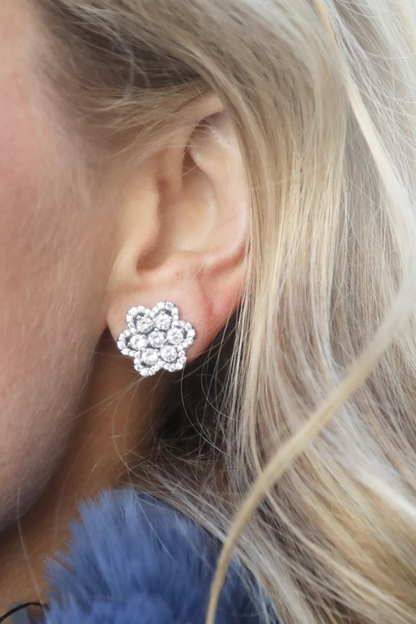 Delphine Silver Pave Stud Earring