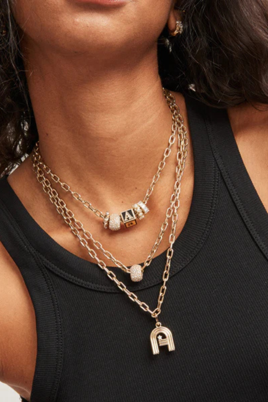 Groovy Diamond E Initial Hinged Charm