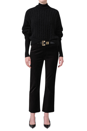 Isola Cropped Trouser Velvet In Black