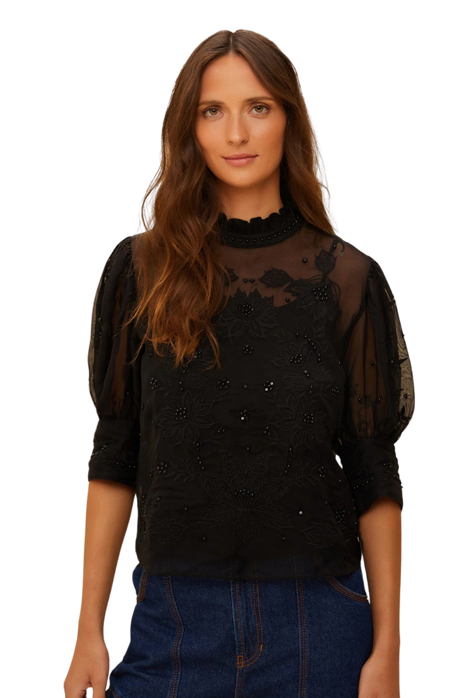 Black Short Sleeve Blouse