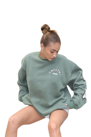 
            
                Load image into Gallery viewer, Empathy Always Olive Crewneck
            
        