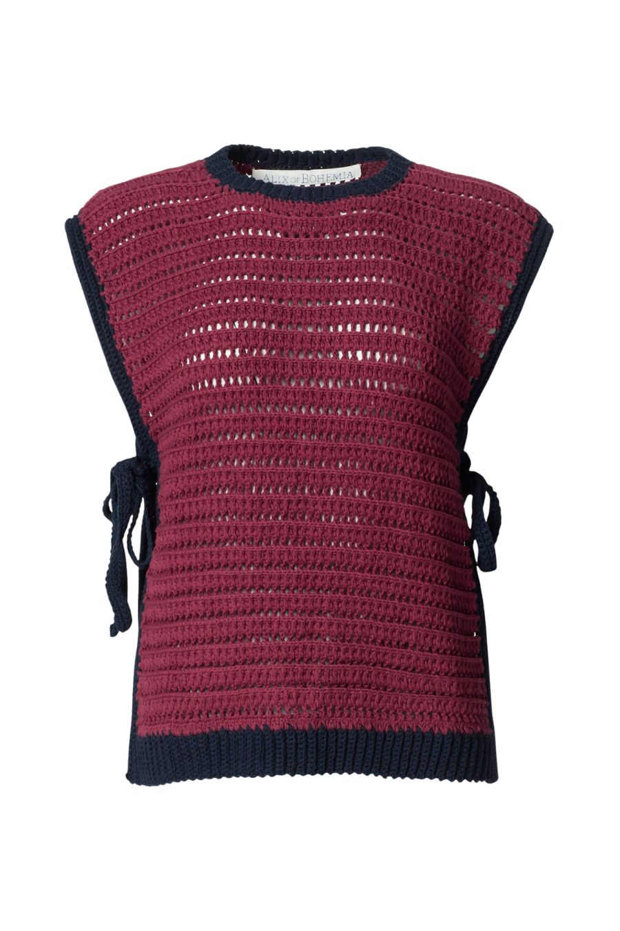 Oona Mulberry Crochet Top in Red