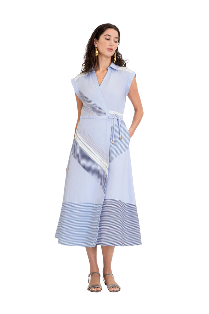 Midi Shivon Dress in Oxford Blue Multi