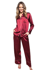 Silk Women's Pajamas in Bordeaux
